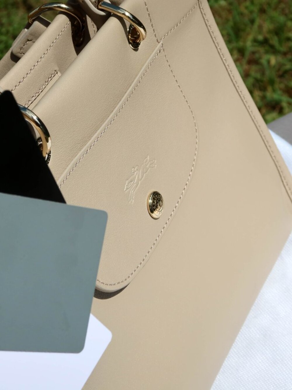 Longchamp Cabas Small Leather Handbag Tote in Clay | Preloved Very Good w Box - Picture 4 of 15
